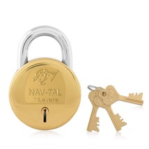 Godrej Locking Solutions and Systems Navtal 7 levers 4 Keys Padlock (Gold, Brass - £23.34 GBP