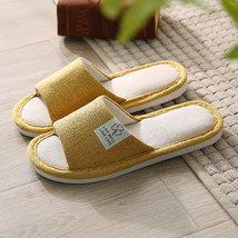 Women Indoor Slippers Floor Flat Shoes Comfortable Anti-slip Home Flax Linen Sli - £17.37 GBP