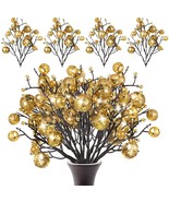 24 Pieces Christmas Glitter Berries Stems 10 Inch Christmas Berry Picks ... - £30.67 GBP