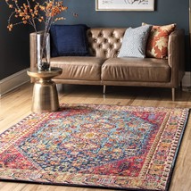 Meadow Vintage Vibrant Area Rug By Nuloom, 5&#39; 3&quot; X 7&#39; 7&quot;, Multi. - £69.19 GBP