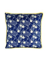 DARKROOM Cushion Kente Geometric Printed Blue Size 18&quot; X 18&quot; - £48.78 GBP