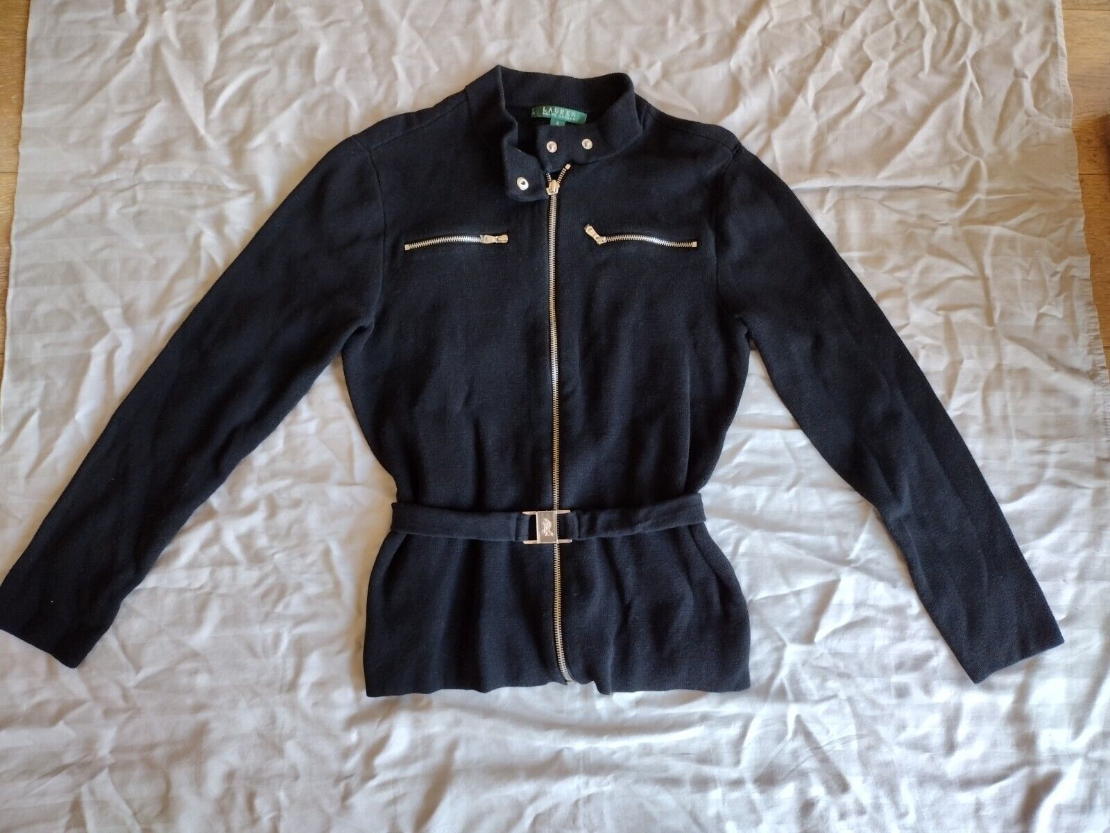 Lauren Ralph Lauren Green Label Black 100% Cotton Coat Size S EUC - $31.68