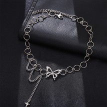 sheishow Fashion Metal Hollow Heart Butterfly Necklace For Women Minimalist Styl - £13.07 GBP