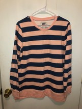 NEW Lands End Serious Sweats Womens SZ Medium Pink &amp; Blue Striped Sweats... - $18.80