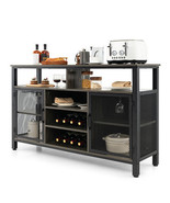 55-Inch Buffet Sideboard with 8-Bottle Wine Racks and Wine Glass Holders... - $290.49