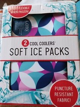 Cool Coolers by Fit &amp; Fresh 2 Pack Soft Ice, Flexible Stretch Nylon Reusable Ice - £9.93 GBP