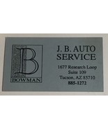 JB Auto Service Vintage Business Card Tucson Arizona bc2 - £3.10 GBP