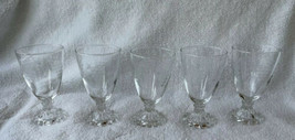 Vintage Anchor Hocking Boopie Clear Glass Bubble Foot Etched Goblets Gla... - $32.99