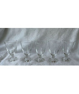 Vintage Anchor Hocking Boopie Clear Glass Bubble Foot Etched Goblets Gla... - £26.30 GBP