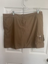 Ladies Izod Brown Golf Skirt/Skort With Pockets Size 14 Cool FX Technology - £11.68 GBP