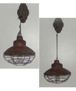 Asher LED Hanging Lamp Lantern Light w Bulb Rustic Metal 6 Hour Automati... - £51.91 GBP