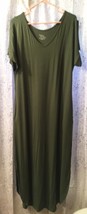 Comfy Flowing Green Maxi Dress Size L Exc Time Tru - $9.00