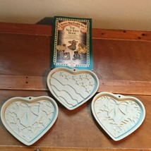 Lot of 3 Pampered Chef Summer Autumn Wreath Patriotic Heart Cookie Art Mold &amp; Br - £14.78 GBP