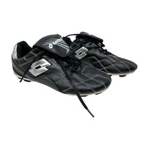 Lotto cleats sz 5 Youth black soccer athletic shoes leather lace up  - £9.41 GBP