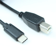 6Ft Usb Type-C Male To Type-B (Printer) Male Cable 480Mbps Black - £15.97 GBP