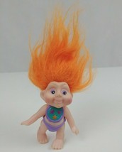 Vintage 1991 Applause Magic Trolls Baby Samara Stars With Orange Hair 3&quot; Tall - £7.57 GBP