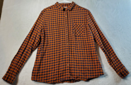 Field &amp; Stream Shirt Women XL Orange Blue Check Long Sleeve Collared Button Down - £11.11 GBP