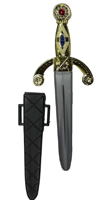 MEDIEVAL DAGGER W/ SHEATH GOLD BLACK COSTUME ACCESSORY Item image 2