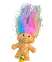 Troll Russ Rainbow Hair Pencil Topper 90s Toys Dolls 2&quot; VTG - £11.51 GBP