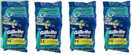 4x Gillette Sensor2 Plus Pivoting Head Men&#39;s Disposable Razors 15 per pack NEW - $37.61