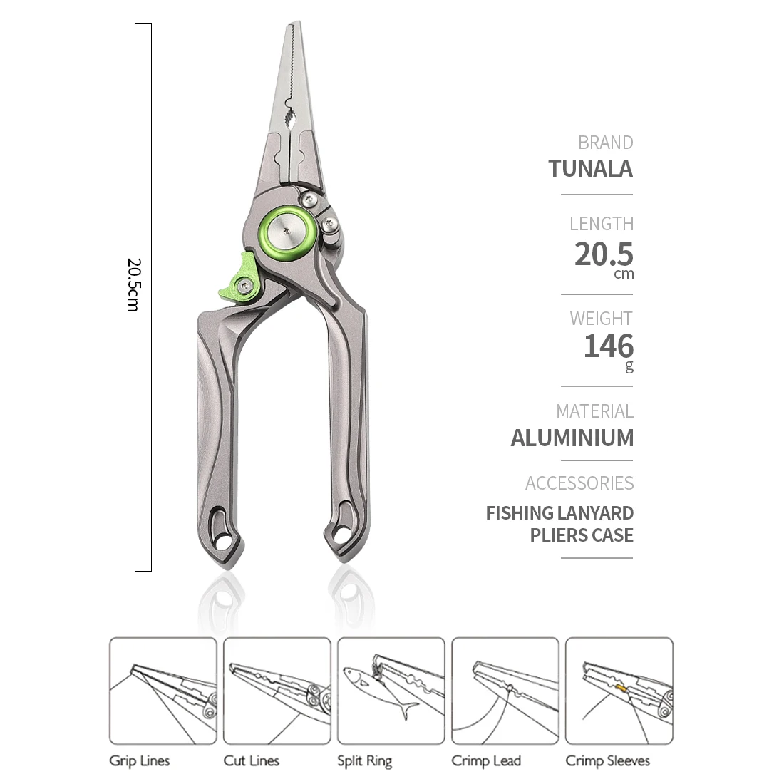 Sporting TUNALA High Quality Multi-functional Fishing Pliers Saltwater with Lock - £31.97 GBP