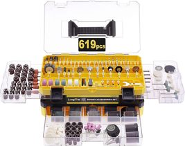 Rotary Tool Accessories Kit, Longmate 619 Piece 1/8 Inch Shanks Electric Tool - £32.13 GBP