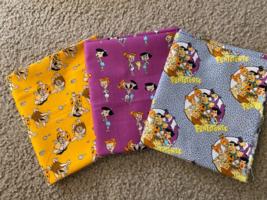 Fat Quarter Fabric 3 FQ bundle The Flintstones Cartoon TV Hannah  100% Cotton - £13.33 GBP