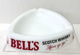 Vintage Bell&#39;s Scotch Whiskey Large Milk Glass Ashtray Afore Ye Go Adver... - $34.65