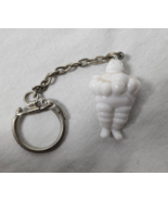 Vintage MICHELIN MAN Mini White Mascot Keychain Key Chain Ring - $9.95