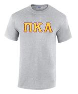 Pi Kappa Alpha T-Shirt - Sport Grey - Twill Gold Letters with Garnet Out... - £19.57 GBP