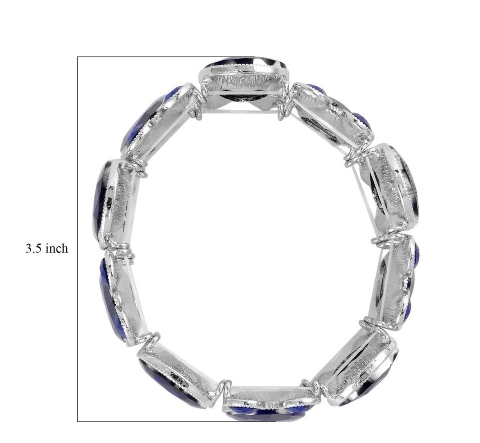 Blue Glass Bracelet in Silvertone Item image 3