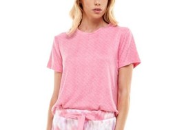 Roudelain Womens Whisper Luxe Short Sleeve Top Size X-Large Color Flamingo Pink - £29.57 GBP