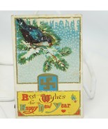 Postcard Embossed Best Wishes Happy New Year Swastika   5-1/2&quot; x 3-1/2&quot; - $17.46 CAD