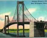 Delaware Memorial Bridge Wilmington DE UNP Linen Postcard I4 - £5.41 GBP