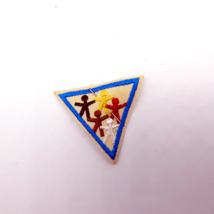 NEW Girl Scouts Colorful Yellow Red White Try-Its Badge Iron-On Triangle... - $2.86