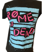 Hanes Heavy Weight Black Short Sleeve T Shirt &quot;Rome Is Dead&quot; Size Youth L - £9.22 GBP