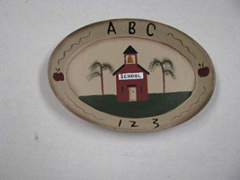   Wood Oval Plate ops4 - ABC School  - $3.50