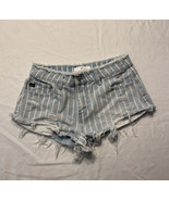 Kancan Jeans Shorts Womens Medium Light Wash Striped Distressed Denim Hi... - £6.17 GBP