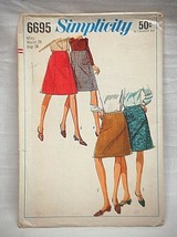 Vintage 60s Simplicity Sewing Pattern 6695 Misses Set of Skirts Waist 28 Hip 38 - £5.45 GBP