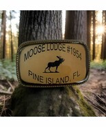 Vintage Moose Lodge 1954 Brass Belt Buckle Florida Made USA Fraternal Group - $470.22 MXN