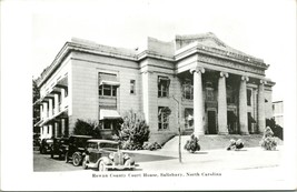 RPPC 1930s Kodak Street View w Cars Rowan County Court House Salisbury NC S22 - £13.93 GBP