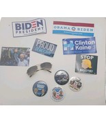 Lot Of Democrat Pinbacks,Bumper Stickers Postcard,Sunglasses Bill Clinto... - $294.25 MXN