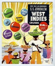 ZIM Lines S S Jerusalem West Indies Cruise Brochure 1959-60  - £58.53 GBP
