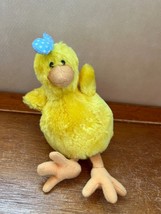 Very Cute TY Yellow Plush Rooster Chicken HENLEY w Light Blue Polka Dot Tail - £6.12 GBP