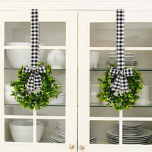 Set of 2 Kitchen Cabinet Wreaths in 3 Buffalo Check Plaid Colors Home Decor - £13.43 GBP+