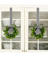 Set of 2 Kitchen Cabinet Wreaths in 3 Buffalo Check Plaid Colors Home Decor - $274.81 MXN+