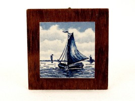 Miniature Blue Delft Hanging Wall Tile, 2&quot; Porcelain on 3&quot; Board, 2&quot; #DL... - £11.68 GBP