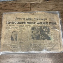 1945 Original WW2 Fremont Newspaper 300,000 Workers Strike SH - $368.88 MXN