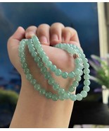 Type A Icy Green Jadeite Beaded Necklace 6.8-7.0mm Certified Jade Bead N... - £349.21 GBP