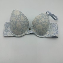 Lucky Brand Womens Bra Size 34B Blue Floral Print Underwire Smooth No Lines - £10.25 GBP